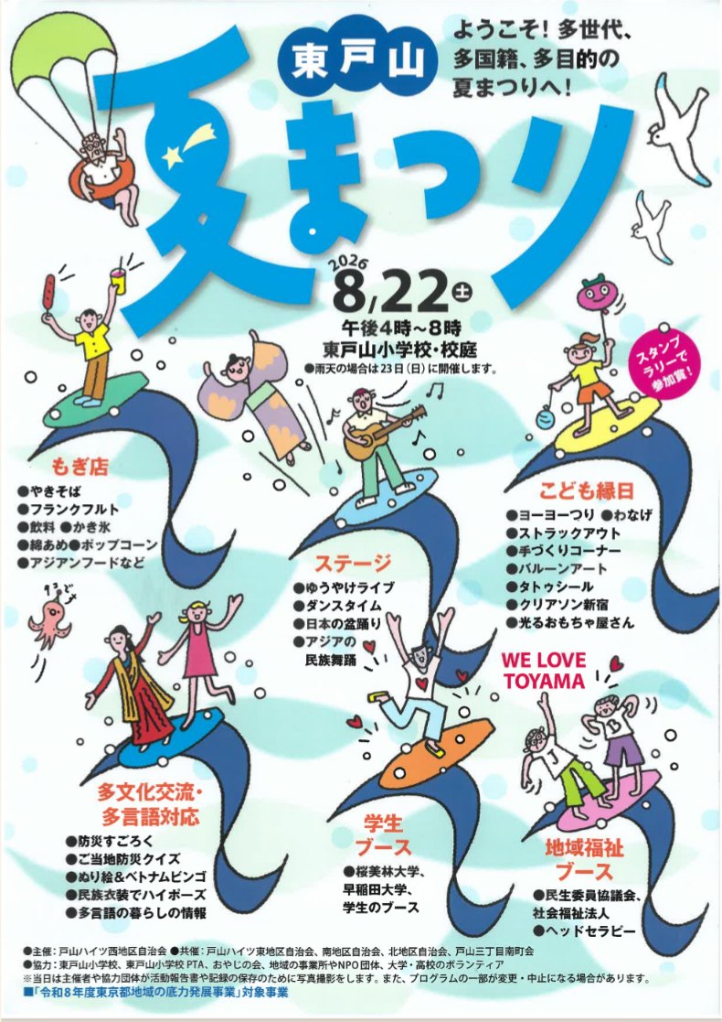 東戸山夏まつりのポスター